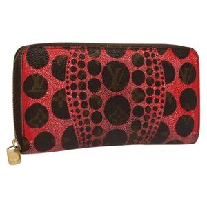 LOUIS VUITTON Monogram Yayoi Kusama Zippy Wallet Red M60450 LV Auth 132196